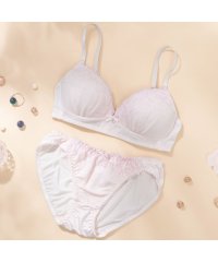 petit marie/パリーゼ Palissee リボン刺しゅうノンワイヤーブラ＆ショーツ【返品不可商品】/506700371
