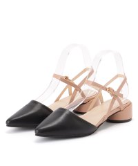 Lace Ladies/レースレディース Lace Ladies バイカラー ポインテッド サイドオープン ストラップ サンダル/506717014