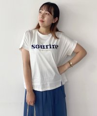 NICOLE white/フロッキー+刺繍+金糸ロゴＴＥＥ/506737341