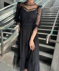 aity/アイティ aity ドットチュールレイヤードドレス 結婚式 パーティードレス オケージョンドレス 同窓会 お呼ばれワンピース/506755551