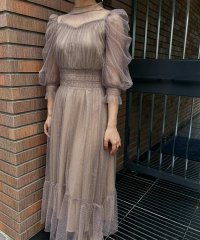 aity/アイティ aity ドットチュールレイヤードドレス 結婚式 パーティードレス オケージョンドレス 同窓会 お呼ばれワンピース/506755551