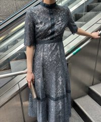 aity/アイティ aity 配色ハシゴレース切替ドレス 結婚式 パーティードレス オケージョンドレス 同窓会 お呼ばれワンピース/506755552