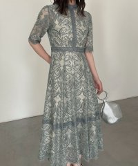 aity/アイティ aity 配色ハシゴレース切替ドレス 結婚式 パーティードレス オケージョンドレス 同窓会 お呼ばれワンピース/506755552