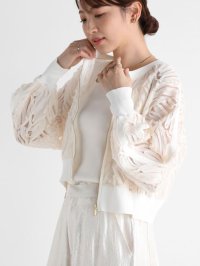 Vin/ヴァン Vin シフォンリボン刺繍ブルゾン/506770299