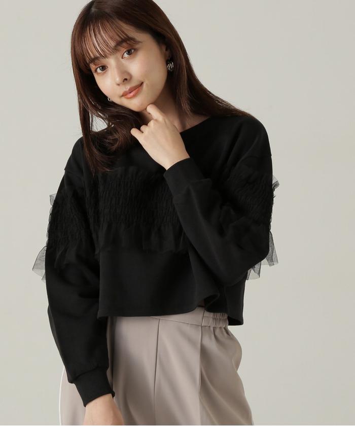 海外から輸入 セール】チュールギャザースウェット 24AW(506770431 服&ファッション小物