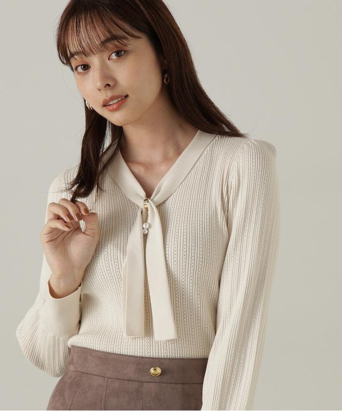 セール】クロスタイ付きニット24AW(506770432) | プロポーション セール】クロスタイ付きニット24AW(506770432) | プロポーション