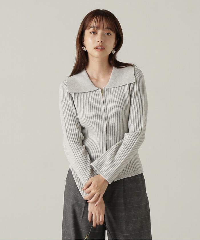 セール 30%OFF】襟付きダブルジップニット 24AW(506770436