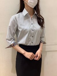 TOKYO SHIRTS/トーキョーシャツ TOKYO SHIRTS 形態安定 スキッパー衿 七分袖 レディースシャツ 裾パイピング/506771410
