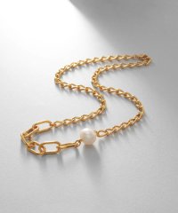 COCOSHNIK ONHITSCH/ココシュニック オンキッチュ COCOSHNIK ONKITSCH シルバー ミックスチェーン ロングカーブ・ケーブル パールネックレス GP/506774528