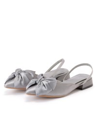 Lace Ladies/レースレディース Lace Ladies フェイクレザー バックストラップ リボン付き ポインテッド サンダル/506717026