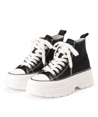 Lace Ladies/レースレディース Lace Ladies ハイカット 厚底 レースアップ キャンバス スニーカー/506717051