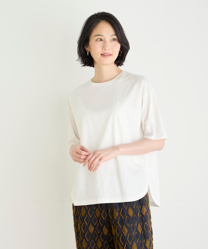 未使用】ビアズリー ラウンドヘムTシャツ 白