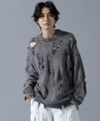 LHP/DankeSchon/ダンケシェーン/DAMAGE PIGMENT CREW NECK KNIT/506777323