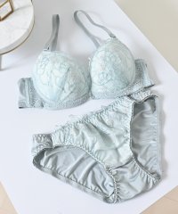 GLACIER/グラシア GLACIER 花柄ラメ刺繍ブラセット 下着 アンダーウェア ブラセット 花柄 刺繍 ラメ チュール 【返品不可商品】/506779799