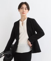 INDIVI/【洗える／日本製／定番スーツ】トリアセテート混ストレッチノーカラージャケット/506781091