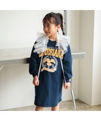 branshes/【WEB限定/DRC/お肌に嬉しい綿100％】グラフィック長袖ワンピース+チュールマルチフリルセット/506734653