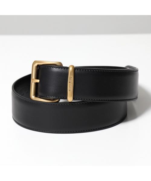 MIUMIU ベルト 5CC536 2AIX レザー スクエアバックル(506789389 MIUMIU ベルト 5CC536 2AIX レザー スクエアバックル(506789389