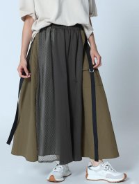 LASUD/ラシュッド LASUD メッシュ異素材ミックススカート/506791696