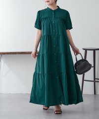 NICE CLAUP OUTLET/【2024AW】5分袖ティアードギャザーシャツワンピース/506792802