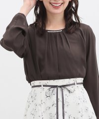 GLACIER/グラシア GLACIER パール付ブラウス トップス ブラウス 長袖 長袖ブラウス 大きいサイズ オフィス/506795034