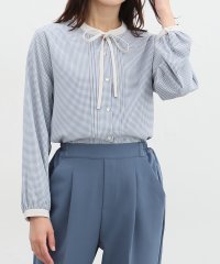 GLACIER/グラシア GLACIER 配色リボンブラウス トップス ブラウス 長袖 長袖ブラウス 大きいサイズ オフィス/506795038
