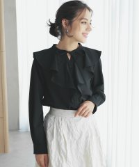 GLACIER lusso/グラシア ルッソ GLACIER lusso フリルカラーブラウス トップス ブラウス 長袖 抗菌防臭 肩フリル 無地 マオカラー/506795040