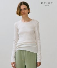 BEIGE，/【BEIGE，ecru/WEB限定・洗える】RIB TOPS /  コットンシルクロングスリーブトップス/506795158