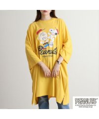  PEANUTS/ピーナッツ PEANUTS スヌーピー ピーナッツ BIG Tシャツ オーバーサイズ 半袖 プリント チャーリーブラウン スリット SNOOPY PEANUTS/506786342