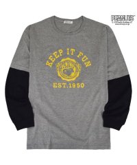  PEANUTS/ピーナッツ PEANUTS スヌーピー 切替 長袖 Tシャツ 袖切替 ロンT 春秋 SNOOPY PEANUTS/506786759