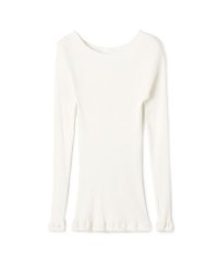 GALERIE VIE/コットンシルクリブ ラウンドネックプルオーバー/506820122