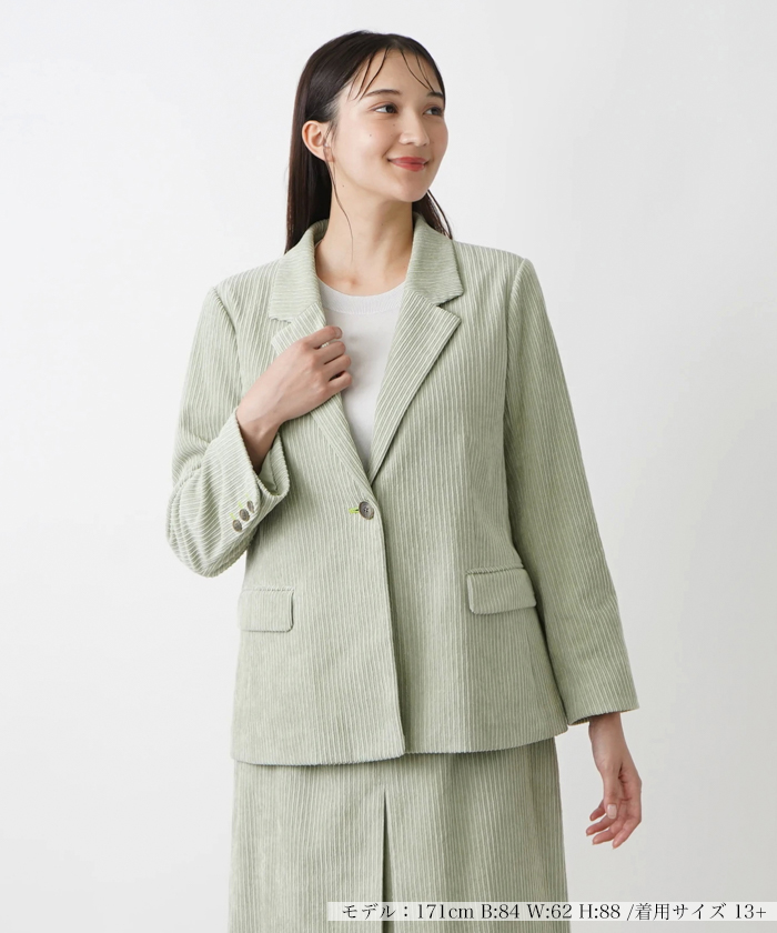 レリアン Leilian ジャケット ブレザー コーデュロイ 長袖 こげ