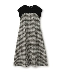 Ballsey/ニットコンビツイード フレンチスリーブワンピース/506827964