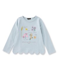 BeBe/ボタニカルフラワー柄スカラップ長袖Tシャツ(80~150cm)/506691109