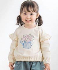 BeBe/フラワーモチーフフリルギャザートレーナー(80~90cm)/506691121