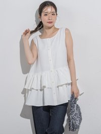 VICKY/ビッキー VICKY 【セットアップ対応】ドットプリントティアードペプラムタンク≪手洗い可能≫/506745730