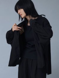 LASUD/ラシュッド LASUD ブラックテンセルシャツ/506830613