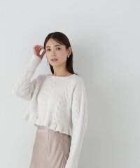 NATURAL BEAUTY BASIC/クロップドケーブルフリルニット 24AW/506791846