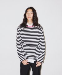 agnes b. HOMME/メンズ 細ボーダー コットン 長袖 Tシャツ "Coulos"/506796997