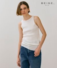 BEIGE，/【BEIGE，ecru/WEB限定・洗える】RIB TOPS /  コットンシルクアメリカンスリーブトップス/506835201
