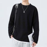 REBALANCE/リバランス REBALANCE メンズ ワッフルレイヤードシャツ ワッフルシャツ シンプル ラウンドネック スウェットシャツ 秋冬 長袖/506740747