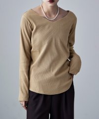 etoll./エトル etoll. VネックコットンロングスリーブリブT/506836814