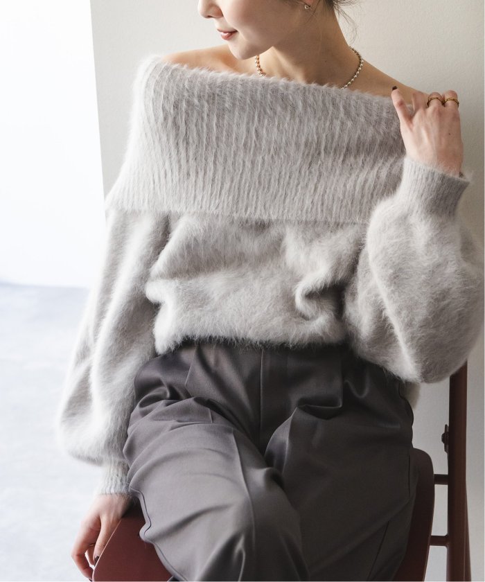 セール 30%OFF】【NOBLE×L'AUBE BLANC】FOX/カシミヤオフ セール 30%OFF】【NOBLE×L'AUBE BLANC】FOX/カシミヤオフ