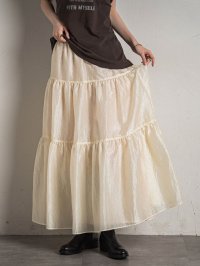 MAYSON GREY/メイソングレイ MAYSON GREY シアーシャンブレーティアードスカート≪洗濯機で洗える≫/506697443