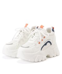 Lace Ladies/レースレディース Lace Ladies 配色 ライン メッシュ 厚底 レースアップ スニーカー/506834487