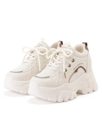 Lace Ladies/レースレディース Lace Ladies 配色 ライン メッシュ 厚底 レースアップ スニーカー/506834487