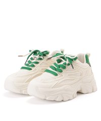 Lace Ladies/レースレディース Lace Ladies シューレース付き メッシュ ドッキング 厚底 スニーカー/506834498