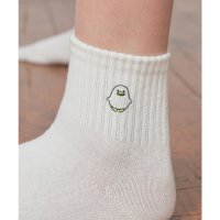 COLZA/ワンポイントショート丈ソックス 靴下 刺繍 ゆるかわ ショート丈 ガーリー ベーシックカラー 通学 かわいい レディース/506837595