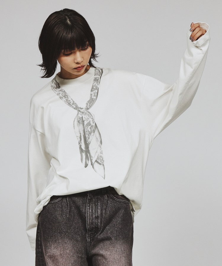 セール 50%OFF】スカーフ柄トロンプルイユカットソー(506837657