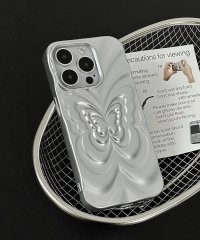 shopnikoniko/ショップニコニコ ShopNikoNiko バタフライデザイン メタリックシルバー スマホケース ma 【即納】 Y3K iPhone iPhoneケース TP/506837687