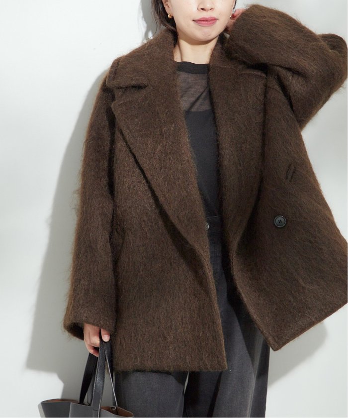 セール 30%OFF】モヘヤMIXシャギーダブルコート(506837998 セール 30%OFF】モヘヤMIXシャギーダブルコート(506837998